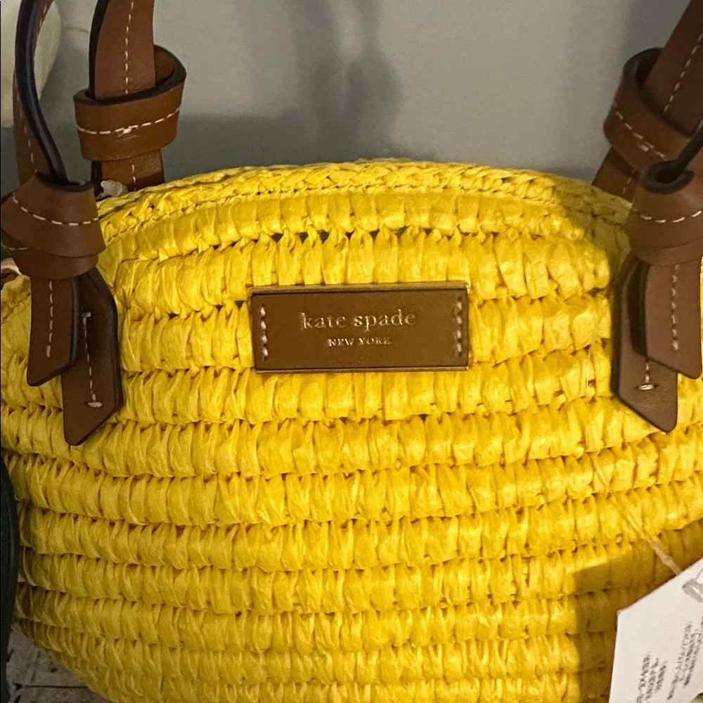 Nwt Kate spade lemon drop straw lemon crossbody bag - Picture 3 of 13